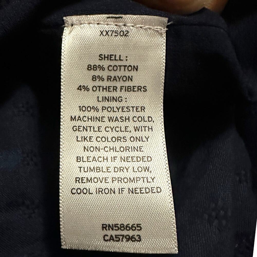 Caslon Navy Blue Textured Ruffle Hem Midi Dress Women's XXS Coastal Summer - Picture 6 of 7